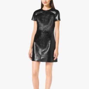 MICHAEL Michael Kors Faux Patent Leather MiniDress